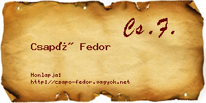 Csapó Fedor névjegykártya